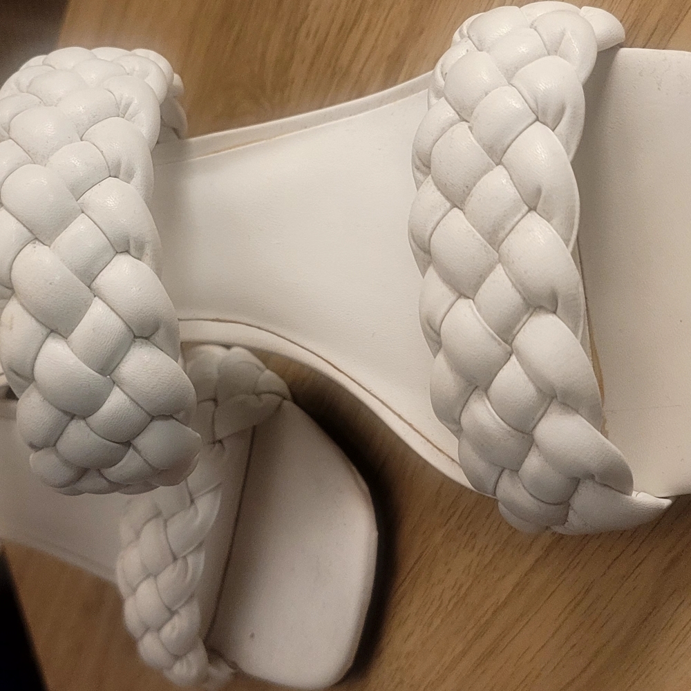 Elegant White Braided Women's Sandals